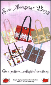 Sew Awesome Bags, Wilma Niemann, Pattern #106 This pattern works well with square panels measuring at least 7 1/2” wide. Panel squares can also be used for inside pockets. (Pattern not available through distributors; contact Niemann directly at wniemann@cox.net.) 