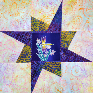 Dancing Stars, Quilt Queen Designs, Pattern #XBXDS This pattern can be made using either the 6 1/2” or 7 1/2” X-Blocks rulers.  Smaller panels can be used if coping strips are added to reach the above sizes.