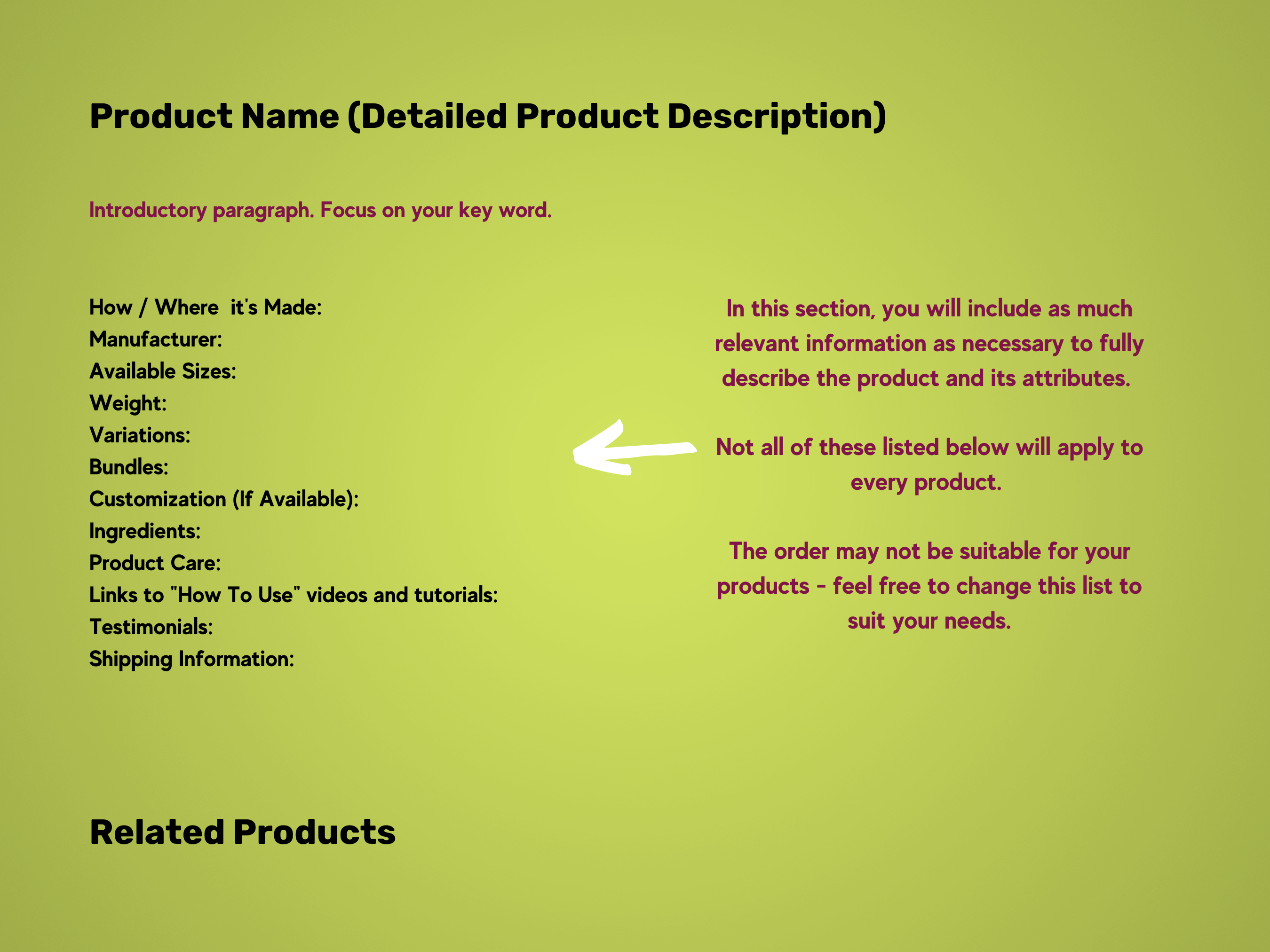 Product Description - Detailed - Below the Fold